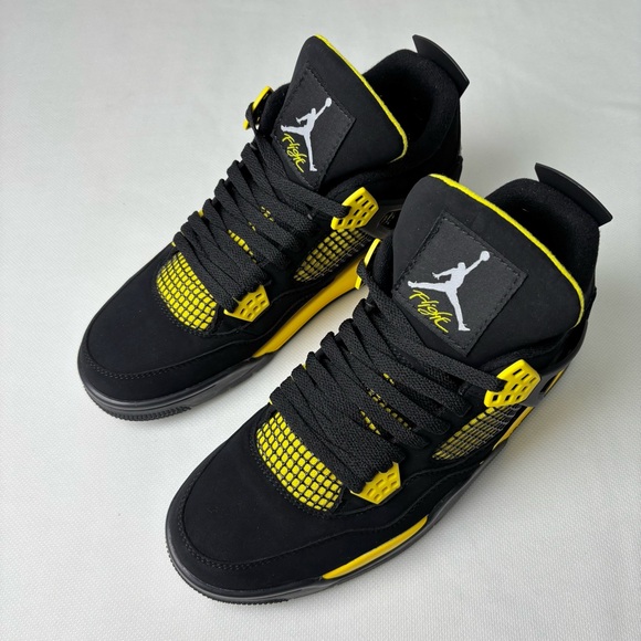 Other - Brand New Retro 4 Yellow Thunder 2023 -Men's Black/Yellow Athletic Shoes